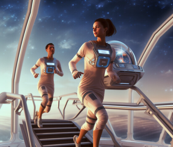 Reisende im Universum: Herausforderung für den menschlichen Körper auf dem Weg zum Mars, © 2023 Midjourney AI, FAU